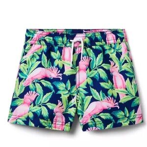Janie and Jack Boy Recycled Tropical Bird Swim Trunk